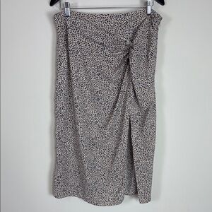 Abercrombie‎ & Fitch Animal Print Twist Waist Midi Skirt Size XLP